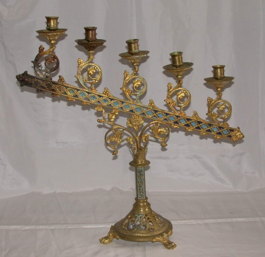 Paire 1 de chandeliers d'église