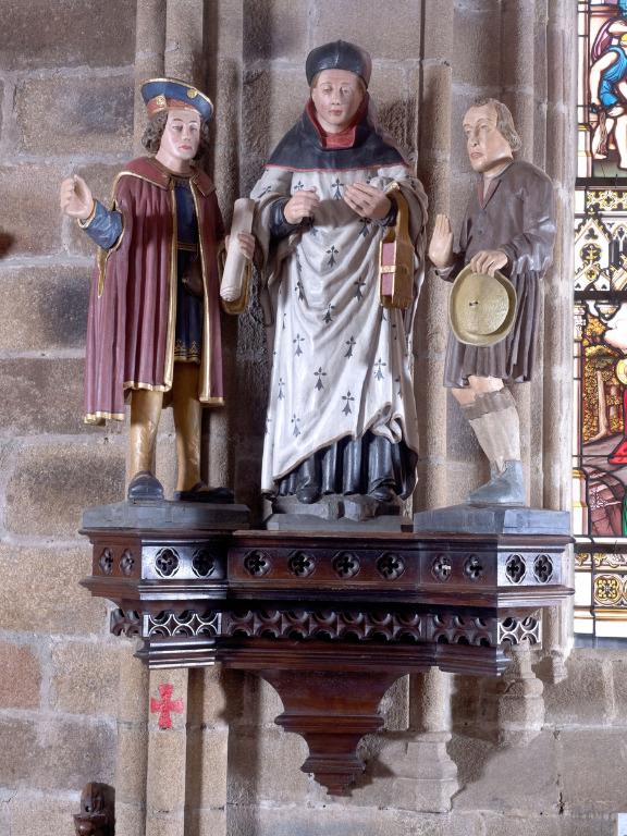 Groupe sculpté : saint Yves entre le riche et le pauvre (Minihy-Tréguier)