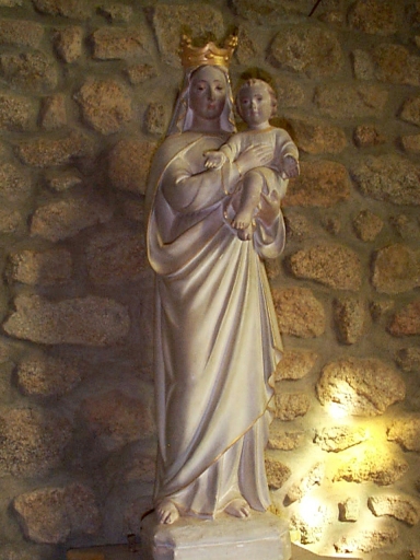 Statue, socle (petite nature) : Vierge à l'Enfant