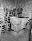 Fonts baptismaux, prieuré Saint-Martin, église paroissiale de bénédictins (Tremblay fusionnée en Val-Couesnon en 2019)