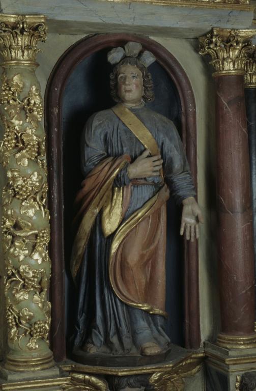 Statue : Saint Étienne, chapelle Saint-Mélec (Lanouée fusionnée en Forges de Lanouée en 2019)