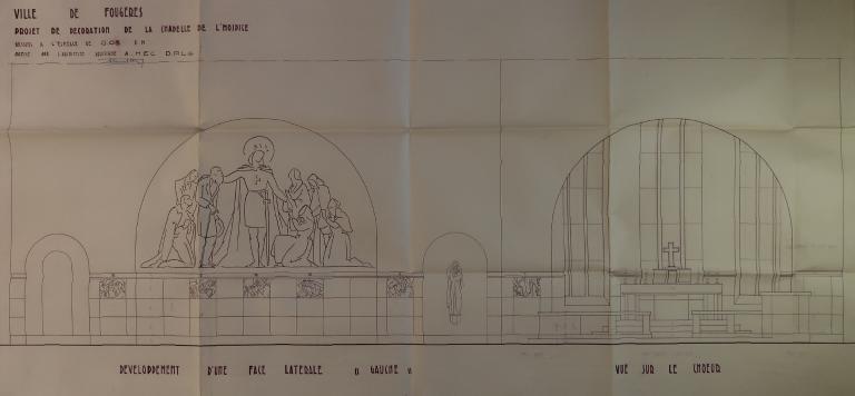 La chapelle du lycée Jean Guéhenno et sa décoration, 11 rue du Champ Rossignol (Fougères)