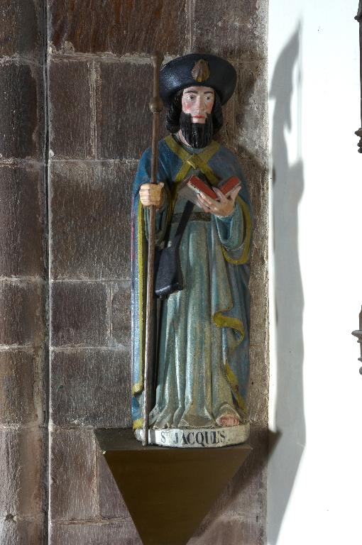 Statue : Saint Jacques le majeur, église Saint-Gilles (Malestroit)