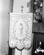 Bannière de procession : Vierge à l'enfant, Sacré-Coeur, église paroissiale Notre-Dame-des-Fleurs (Gestel)
