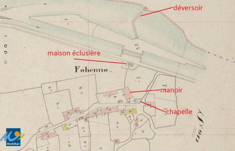 Canal de Nantes à Brest, site de l'écluse n° 24, Foveno (Saint-Congard)