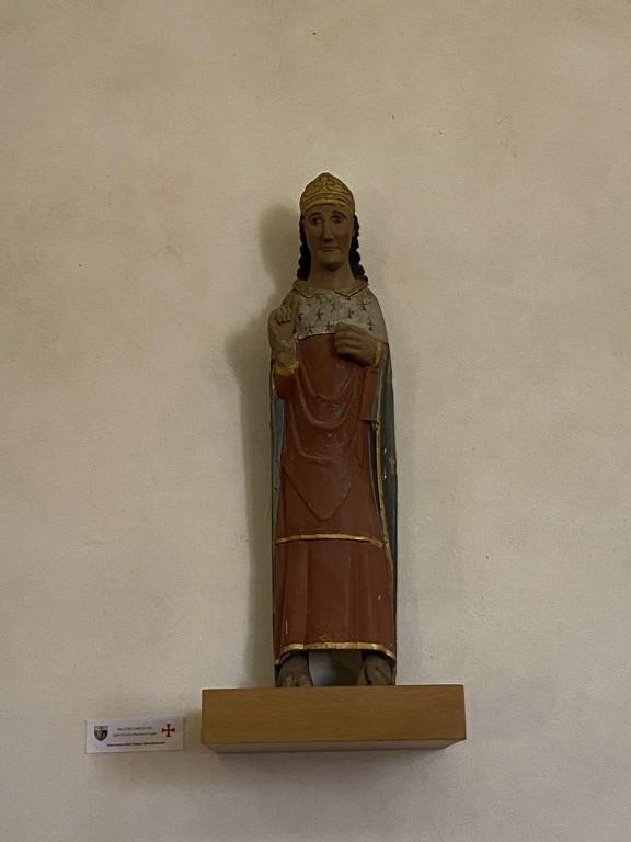 Statue : saint Évêque bénissant, église Saint-Jean-Baptiste du Temple (Carentoir)
