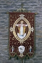 Bannière de procession : Sacré-coeur et saint Martin
