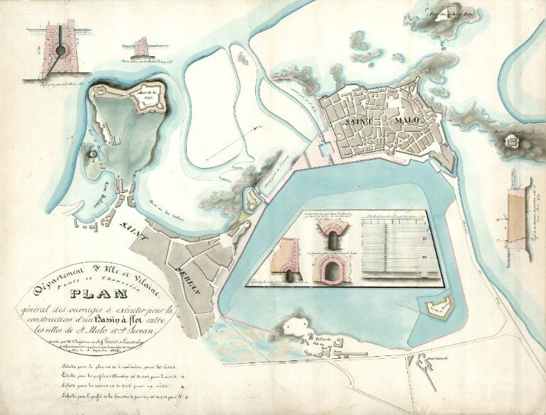 Digue et cale de l'avant-port de Saint-Servan, terre-plein du Naye (Saint-Malo)