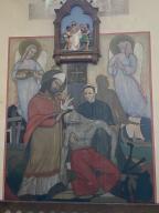 Peinture murale : Monument aux morts avec saint Golven, église paroissiale Saint-Golven (Taupont)