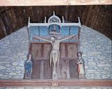 Groupe sculpté (à dais) : Calvaire, chapelle Saint-Gobrien (Saint-Servant-sur-Oust)