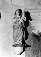 Statue (d'applique, petite nature) : Vierge à l'Enfant (2), chapelle Notre-Dame, Kerluan (Châteaulin)