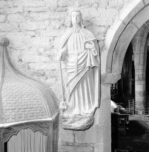 Statue (d'applique, grandeur nature) : saint Tugen, église paroissiale Saint-Jérôme (Cast)