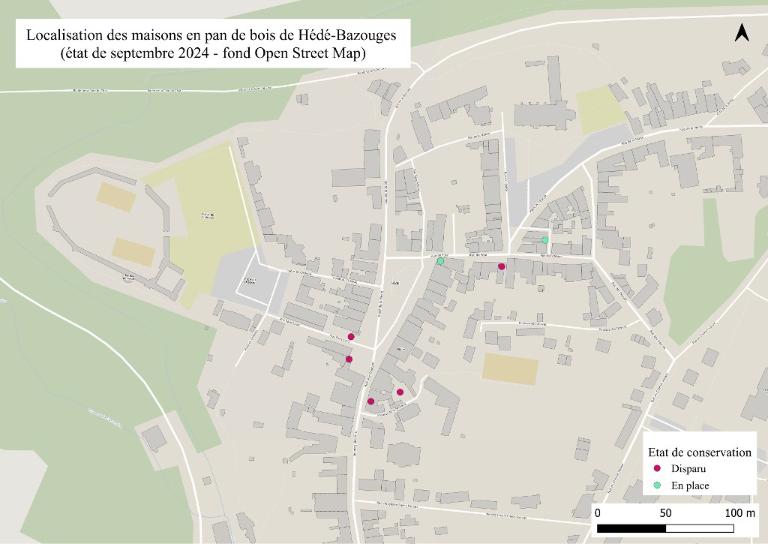 Architecture urbaine en pan de bois de Hédé-Bazouges