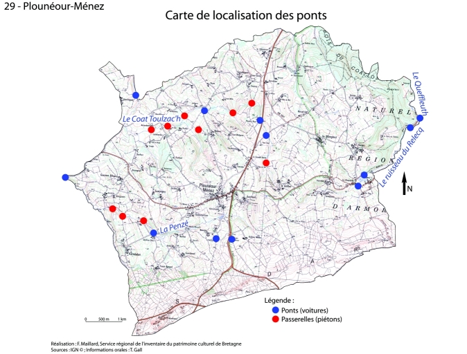 Les ponts et passerelles sur la commune de Plounéour-Ménez