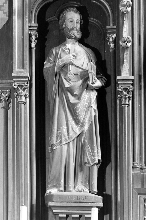 Ensemble de deux statues : Saint Pierre et saint Paul, église paroissiale Saint-Martin (Lécousse)