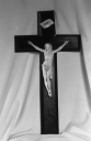 Croix (crucifix) : Christ en croix, église paroissiale Saint-Ouen (Saint-Ouen-la-Rouërie fusionnée en Val-Couesnon en 2019)