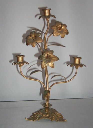Paire 2 de chandeliers d'église