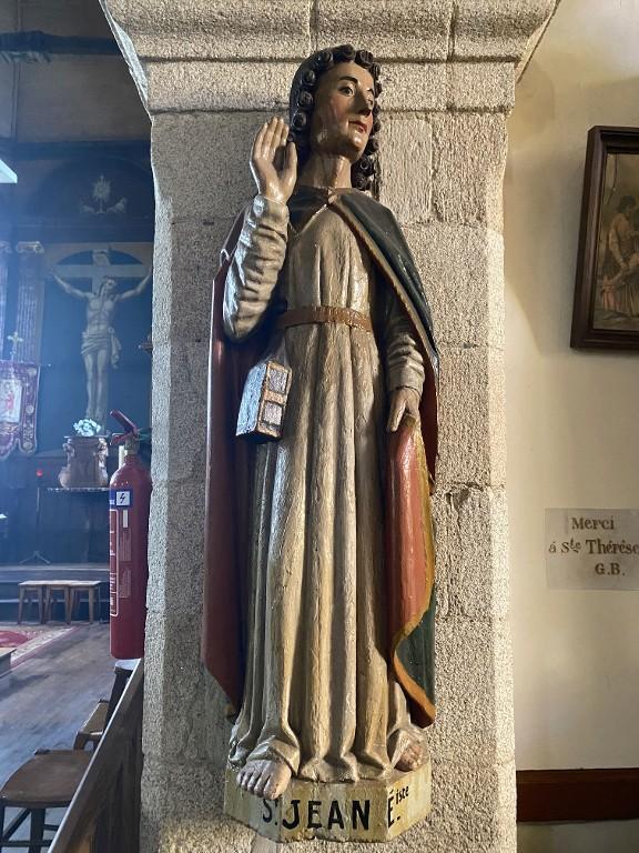 Statue : Saint Jean, église paroissiale  Sainte-Croix (La Croix-Helléan)