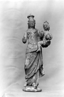 Statue (statuette) : Vierge à l'Enfant, église paroissiale Saint-Maudez (Duault)