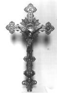Croix de procession, style néo-gothique, église paroissiale Notre-Dame (Colpo)