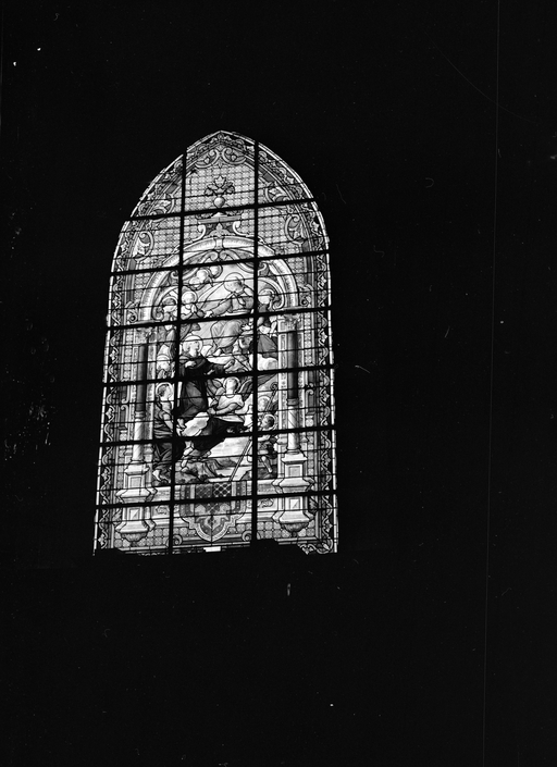 Verrière (5) : vie de saint Gildas, verrière historiée, église paroissiale Saint-Gildas (Auray)