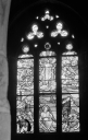 Verrière (5, verrière figurée) : cène, sainte Famille, résurrection, apparition du Sacré-coeur à sainte Marguerite-Marie alacoque, Assomption (baies 1,2,3,4,6)