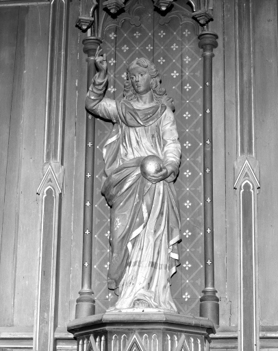 Statue (2, petite nature) : Christ Enseignant, saint Méen