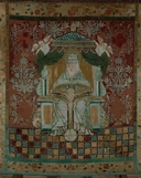 Bannière : Crucifixion, Trinité, église Notre-Dame (Trédrez-Locquémeau)