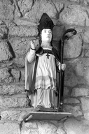 Statue (statuette) : saint évêque, chapelle dite de Kergrist (Plouguernével)