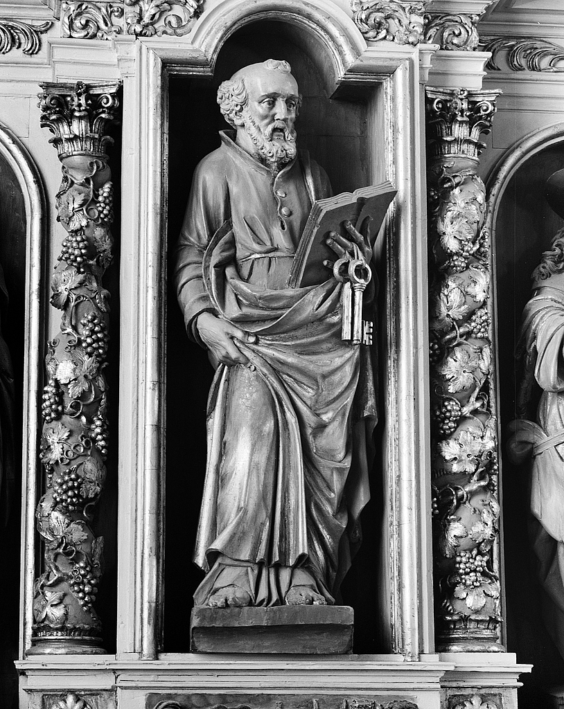 Statue (d'applique, petite nature) : saint Pierre, église paroissiale Notre-Dame-de-Croas-Batz (Roscoff)
