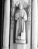 Statue (d'applique, petite nature) : saint Fiacre, église paroissiale Saint-Pierre Saint-Paul (Kergrist)