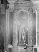 Statue (d'applique, petite nature) : saint Molvan, chapelle Saint-Molvan (Cléguérec)