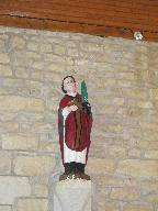 Statue (petite nature, d'applique) : saint Étienne, chapelle Notre-Dame de Locmaria (Langoëlan)