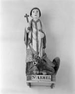 Statue (petite nature) : saint Armel, église paroissiale Saint-Armel (Saint-Armel)