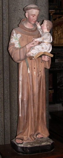 Statue sur socle : saint Antoine de Padoue