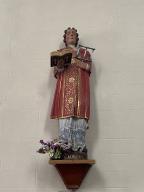 Statue : saint Laurent, église paroissiale Saint-Laurent (La Grée-Saint-Laurent)