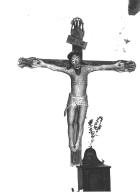 Croix (croix d'applique, anciennement statue de Christ en croix numéro 2) : Christ en croix, chapelle Saint-Adrien (Pleumeur-Gautier)