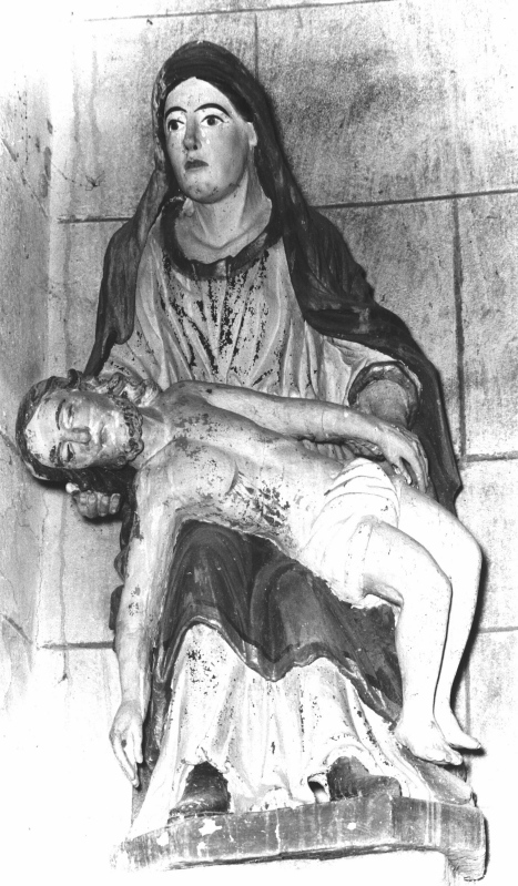Statue (d'applique) : Vierge de Pitié, chapelle Saint-Laurent ou Notre-Dame-de-Bonne-Nouvelle (Goulien)