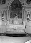 Autel, retable, tabernacle (maître-autel, autel tombeau, retable architecturé) : du maître-autel, église Notre-Dame (Rimou)