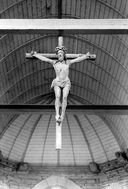 Croix (d'applique, grandeur nature) : Christ en croix, église paroissiale Notre-Dame (Plévin)