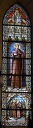 Ensemble des 9 verrières à personnages des baies 0 à 8 : Sacré Coeur, Saint Méen, Saint Laurent, Saint Lunaire, Saint Isidore, Saint François d'Assise, Saint Louis de Gonzague, Vie de la Vierge, et des 7 verrières décoratives de la nef