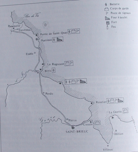 Les fours à boulets, batteries et les corps de garde sur la commune de Saint-Quay-Portrieux