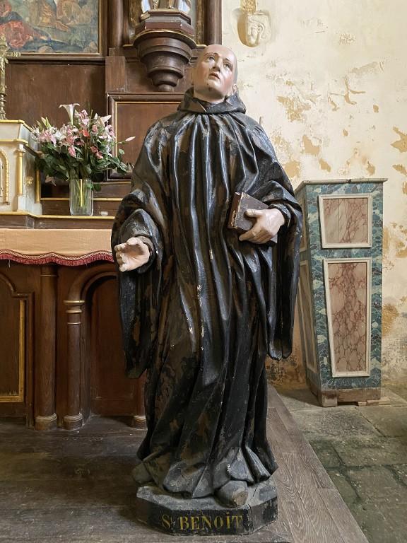 Ensemble de 2 statues : Saint Benoît, Sainte Scolastique, chapelle Sainte-Croix (Josselin)