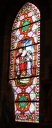Ensemble des 2 verrières à personnages des baies 1 et 2 : Sainte Famille, Education de la Vierge, avec saint Joachim