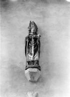 Statue (d'applique) : saint Guénolé, église paroissiale Saint-Ouen (Quéménéven)