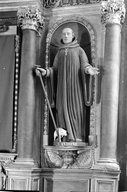 Statue (grandeur nature) : saint Antoine ermite, église paroissiale Saint-Tugdual (Baulon)