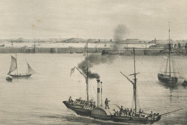 Digue et cale de l'avant-port de Saint-Servan, terre-plein du Naye (Saint-Malo)