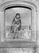 Groupe sculpté : saint Roch montrant sa plaie, église paroissiale Saint-Sulpice (Fougères)