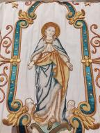 Bannière de procession : Immaculée conception, église Saint-Sixt (Sixt-Sur-Aff)