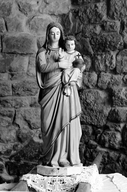Statue de procession (petite nature) : Vierge à l'Enfant, chapelle dite de Kergrist (Plouguernével)